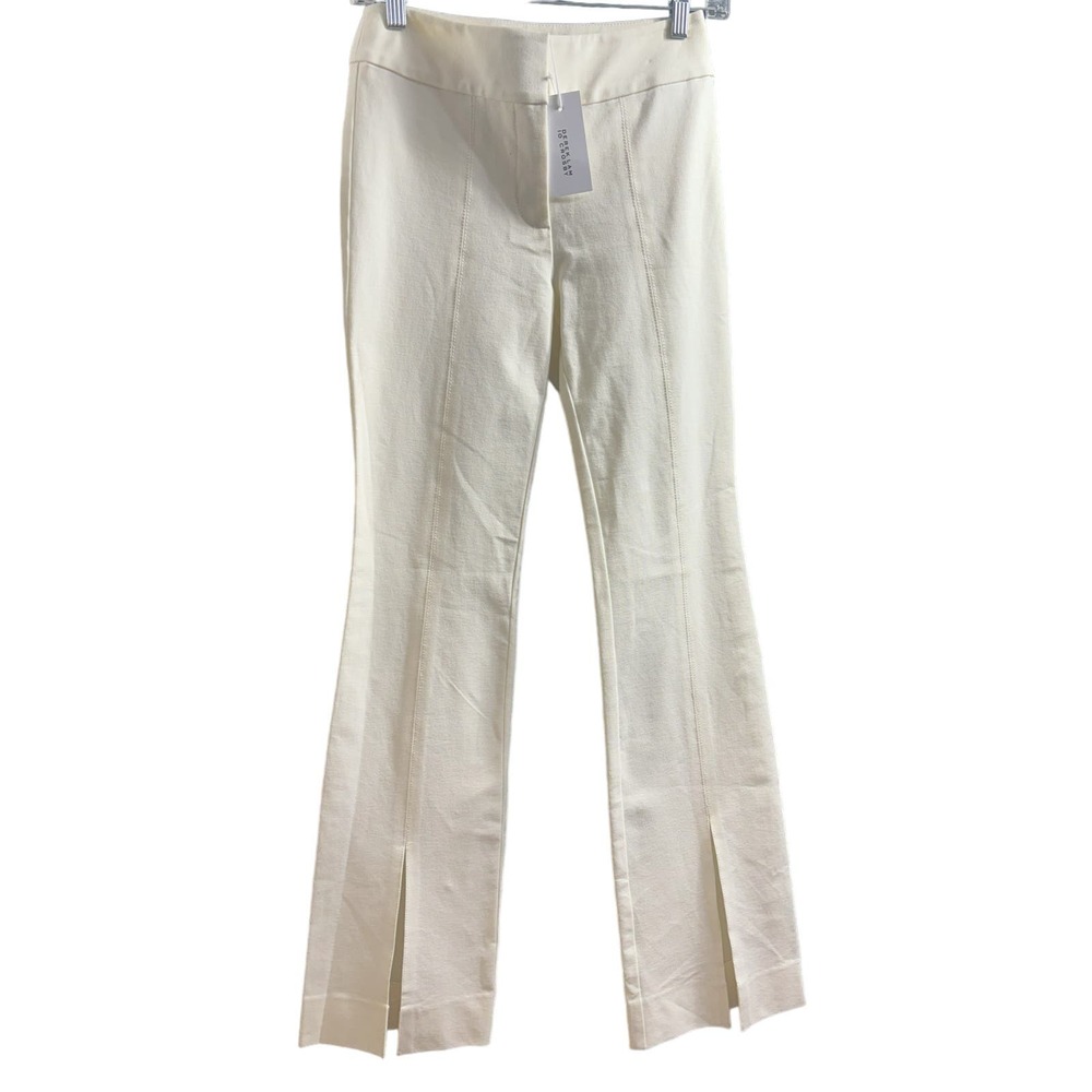 Derek Lam NWT 10 Crosby Soft White Lucia Front Slit Trousers Size 0 MSRP $375